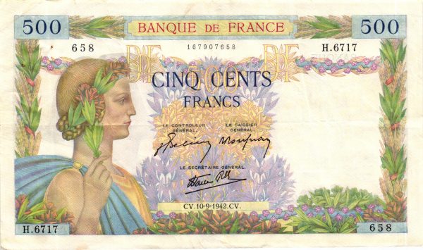 500 FRANCS LA PAIX