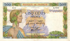500 FRANCS LA PAIX