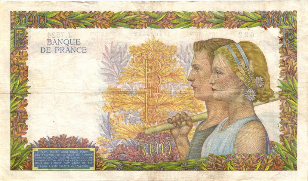 500 FRANCS LA PAIX