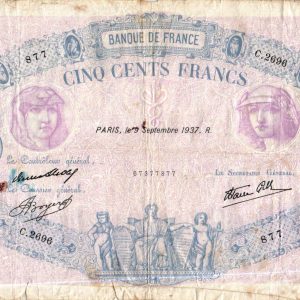 500 Francs BLEU et ROSE Modifié