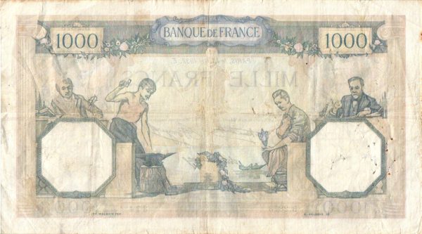 Verso 1000 Francs CÉRÈS et MERCURE