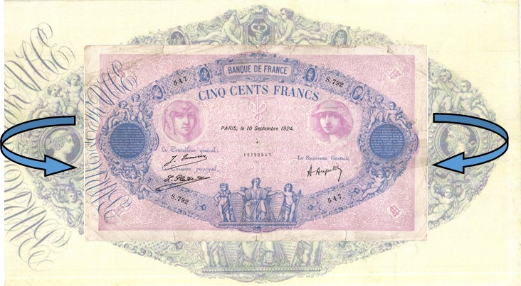 À propos du billet de 500 Francs Bleu et Rose Type 1888