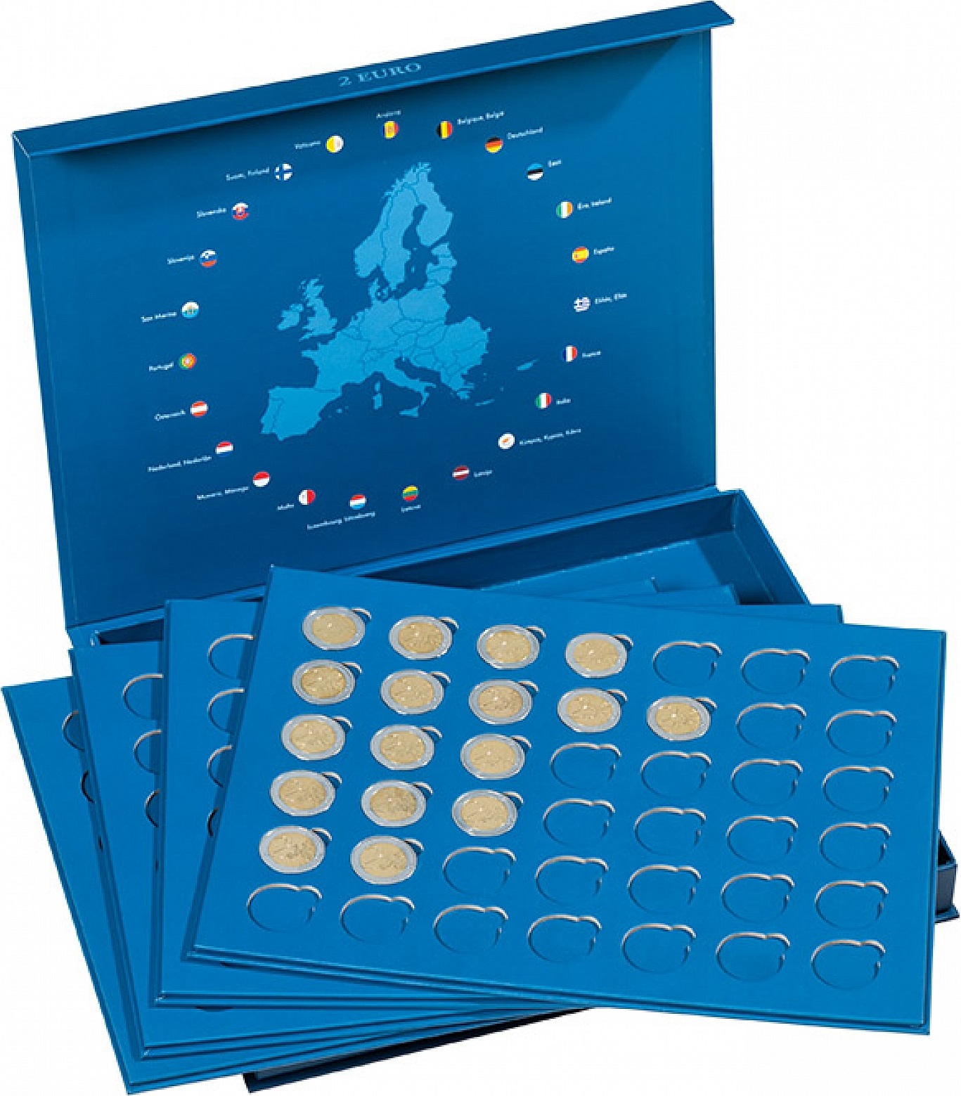 Coffret numismatique pour pièces de 2 Euros