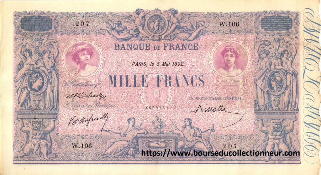1000 FRANCS BILLET DE COLLECTION DE LA BANQUE DE FRANCE