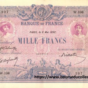 1000 Francs BLEU et ROSE Type 1889