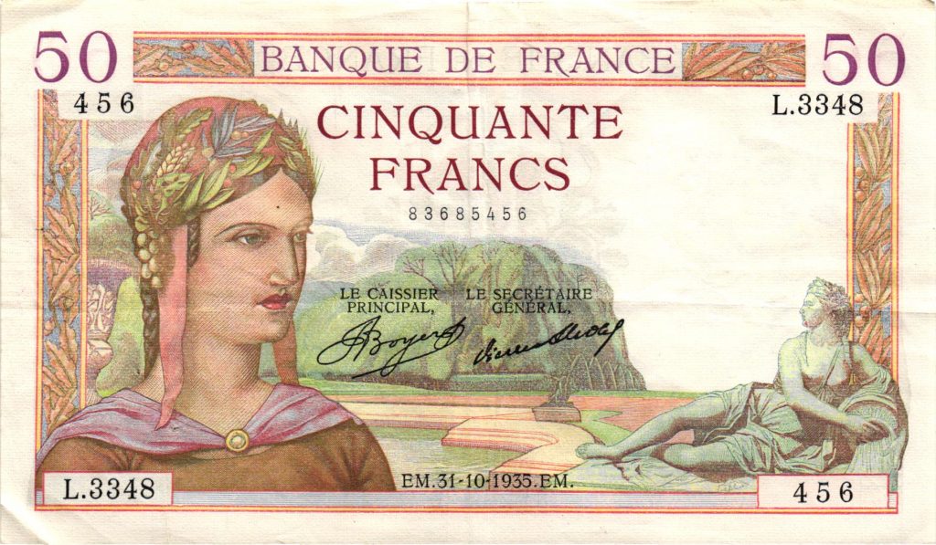 50 Francs Cérès Type 1933