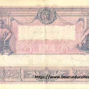 Verso 1000 Francs BLEU et ROSE Type 1889
