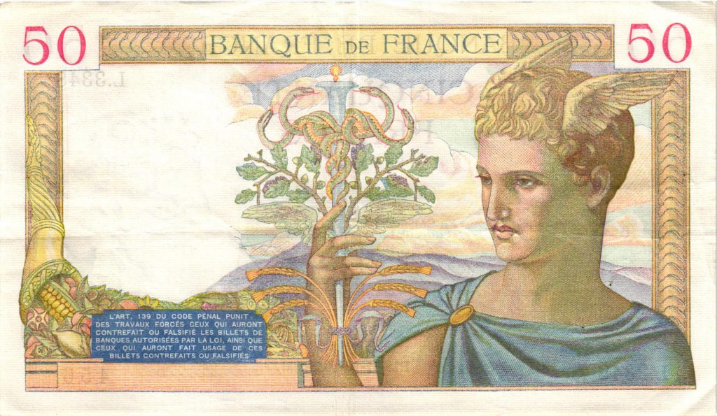 Verso du 50 Francs Cérès Type 1933