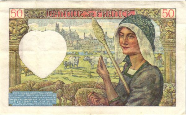 Verso du billet de 50 Francs Jacques Coeur