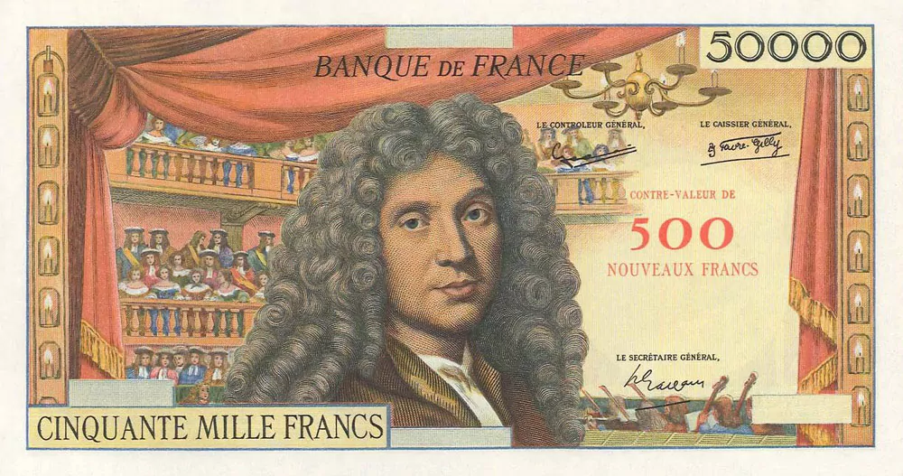 500 Nouveaux Francs sur 50000 Francs MOLIÈRE