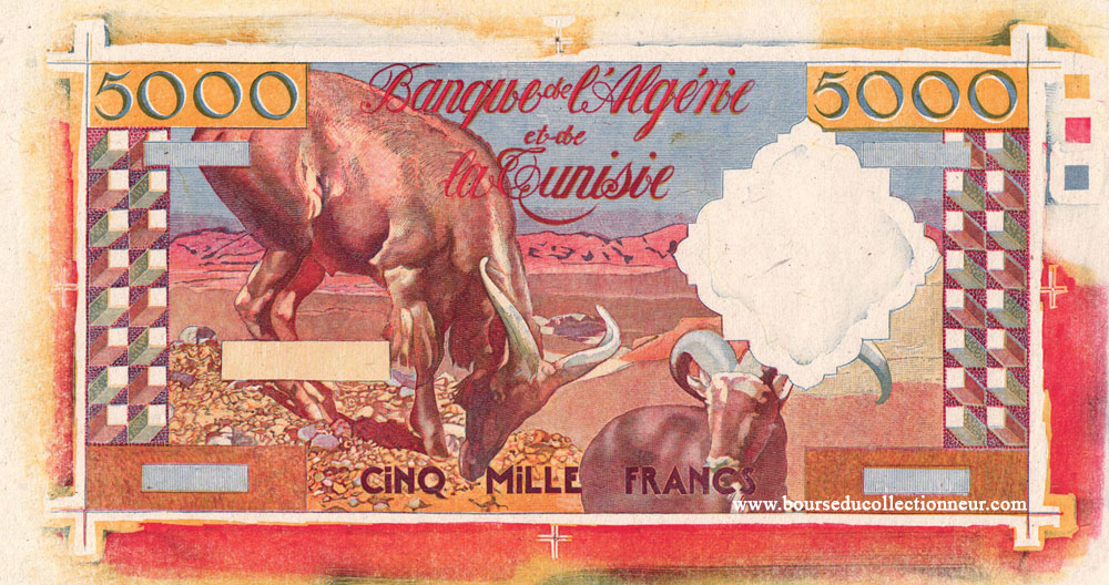 Banque de l'Algérie et de la Tunisie - 5000 Francs Poughéon Type 1956