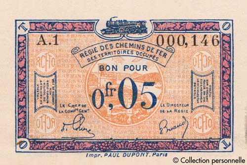 0,05 Francs R.C.F.T.O Type 1923