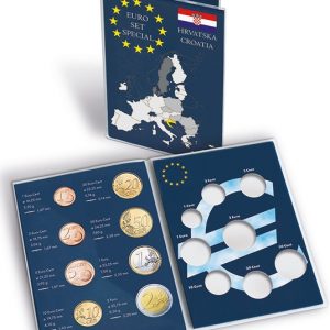 Carte de collection pour ranger une serie complète d'euros de CROATIE