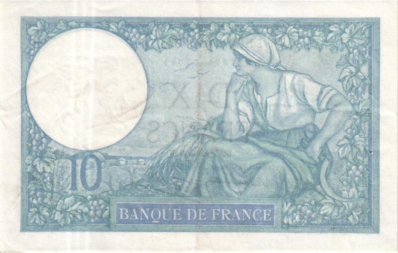 10 Francs Minerve Type 1915 BDF