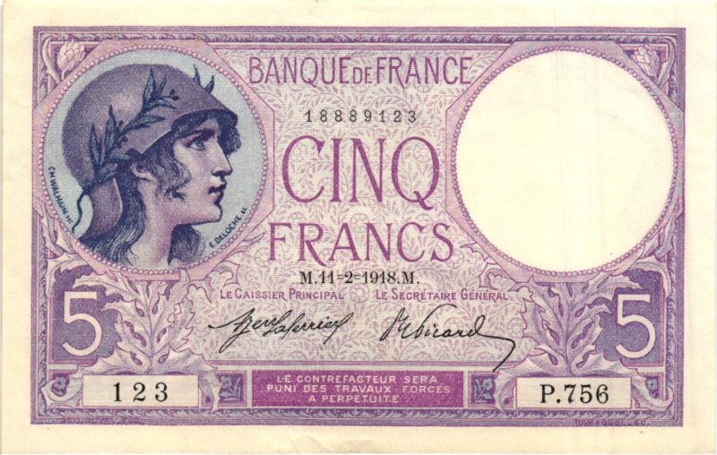 5 Francs Violet type 1917