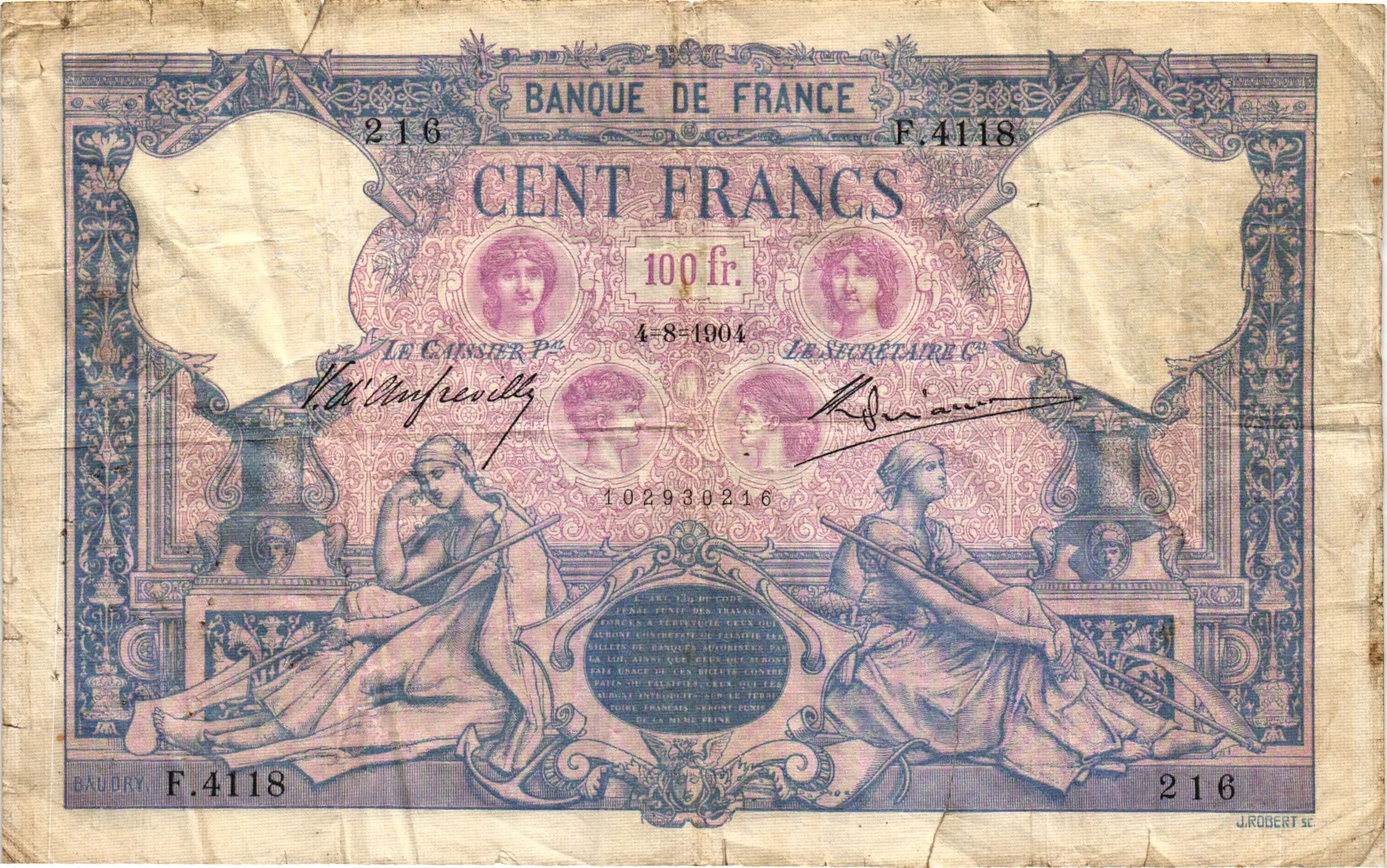 100 Francs Type 1888