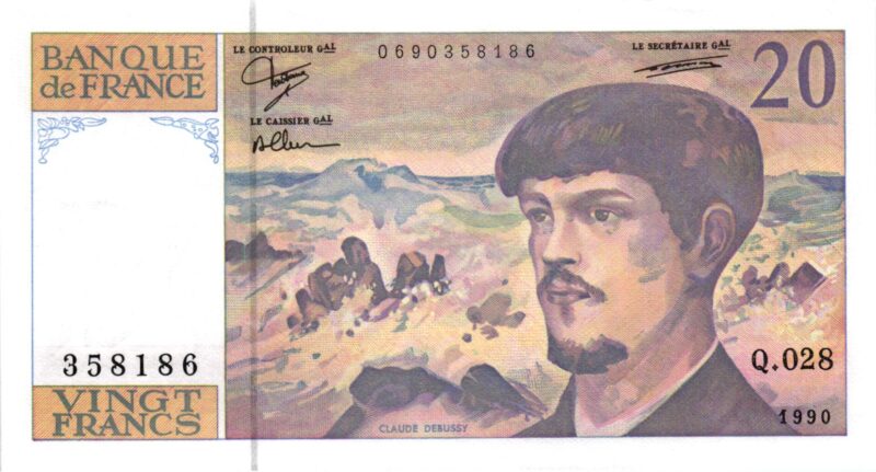 20 Francs DEBUSSY Fil de sécurité BDF