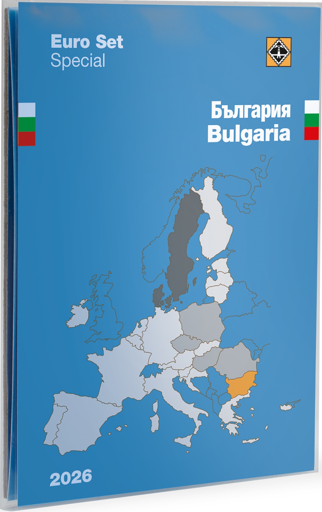 Carte de collection pour 1 série de monnaies d’euro BULGARIE