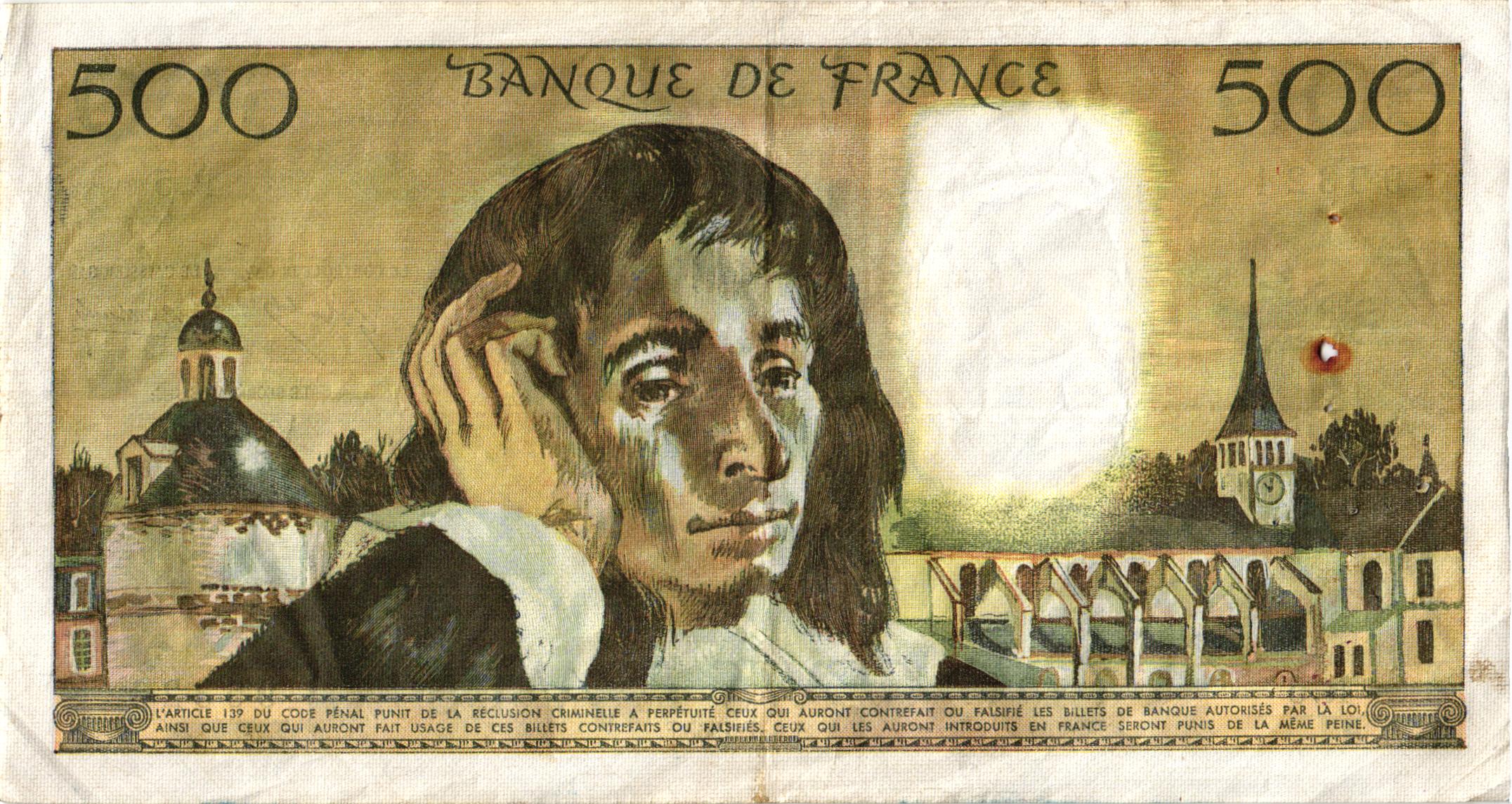 500 Francs Pascal Type 1968 BdF